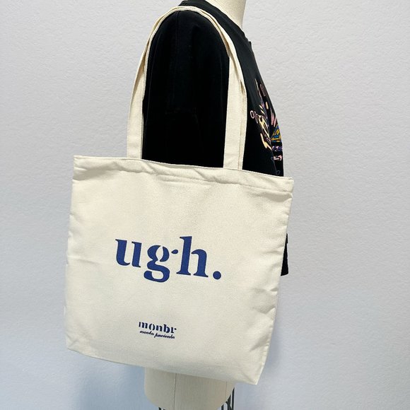 Handbags - Printed Canvas Tote Reusable Shopping Bag Cream Zipper Eco Friendly NEW